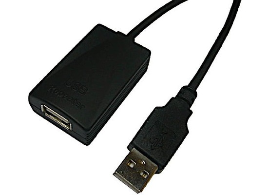 LogiLink USB 2.0 Repeater, 5 m aktive Verlngerung, schwarz
