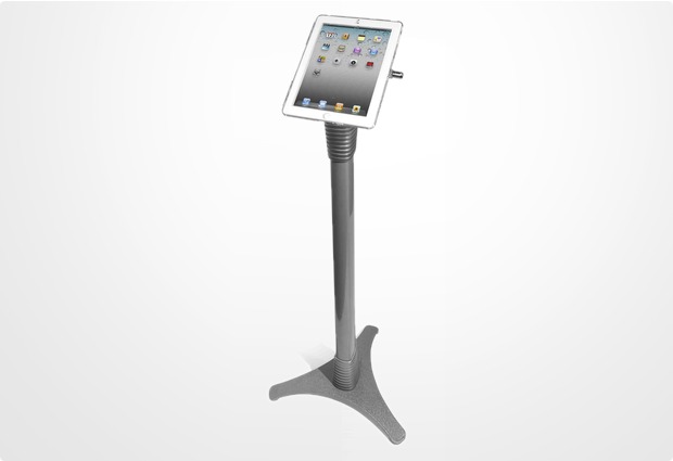 Maclocks Höhenverstellbarer Standfuß mit Sicherung für iPad 2/3, silber