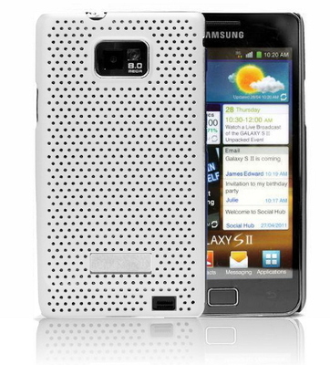 Made for Samsung Schutzschale metal look fr i9100 Galaxy S2, wei
