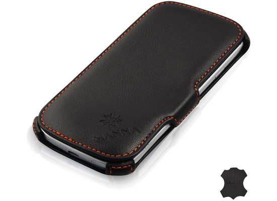 LEICKE MANNA UltraSlim-BookCover aus Nappaleder fr Samsung Galaxy S3, schwarz