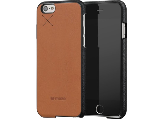 Mozo iPhone 6/6s Back Cover - braunes Leder - schwarz