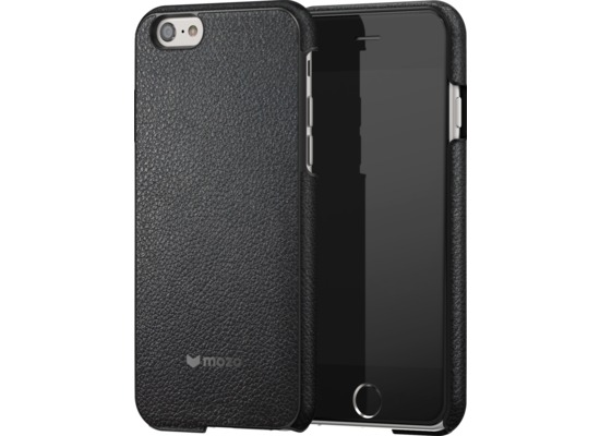 Mozo iPhone 6/6s Back Cover - schwarzes Leder - schwarz