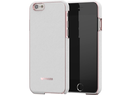 Mozo iPhone 6/6s Back Cover - weies Leder - rosgold