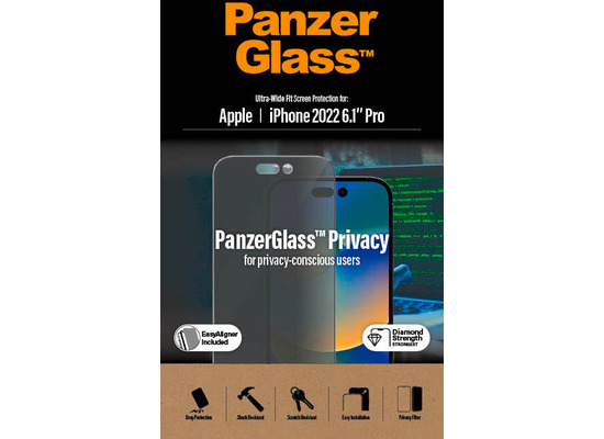 PanzerGlass Apple iPhone 14 Pro UWF Privacy AB w. Applicator