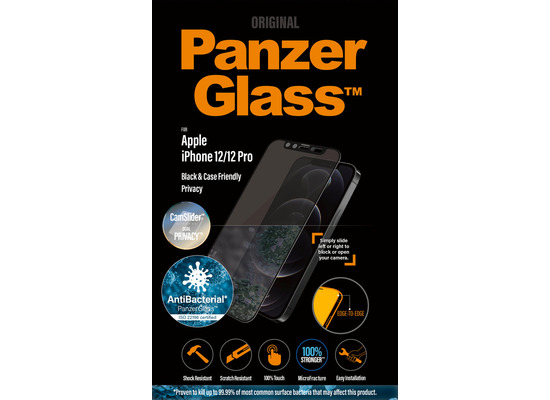 PanzerGlass E2E iPhone 12/12 Pro Case Friendly CamSlider Privacy Antibakt