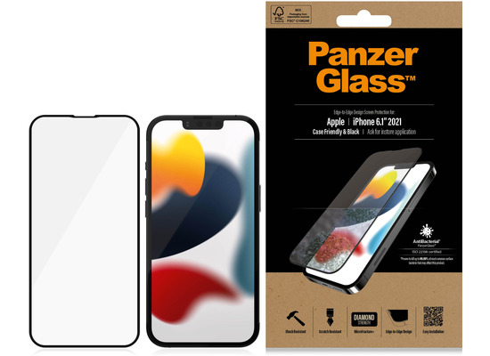 PanzerGlass E2E iPhone 13 Case Friendly, Black *PRO