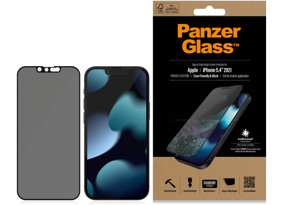 PanzerGlass E2E iPhone 13 mini Privacy Case Friendly, Black *PRO
