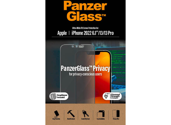 PanzerGlass f. iPhone 14/13/13 Pro UWF Privacy AB w Applicator