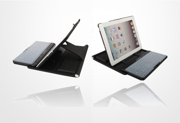 Twins Premium Bluetooth Tastaturfolio für iPad 2/3, schwarz