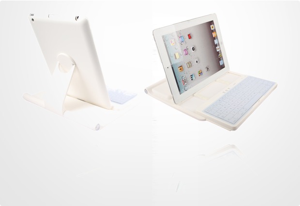 Twins Premium Bluetooth Tastaturfolio für iPad 2/3, weiß
