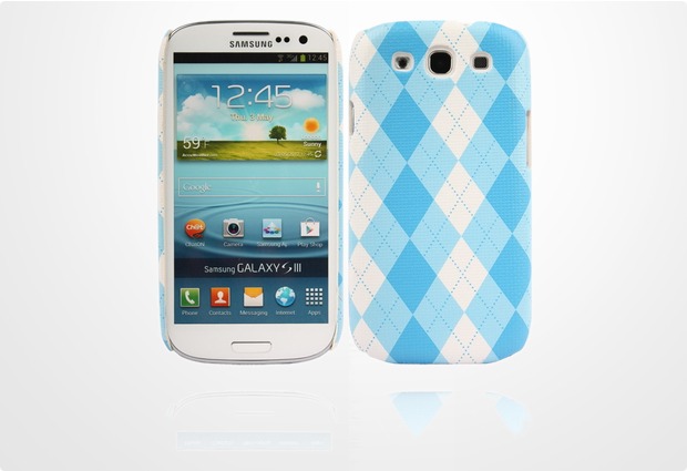 Twins Plaid fr Samsung Galaxy S3, blau-wei