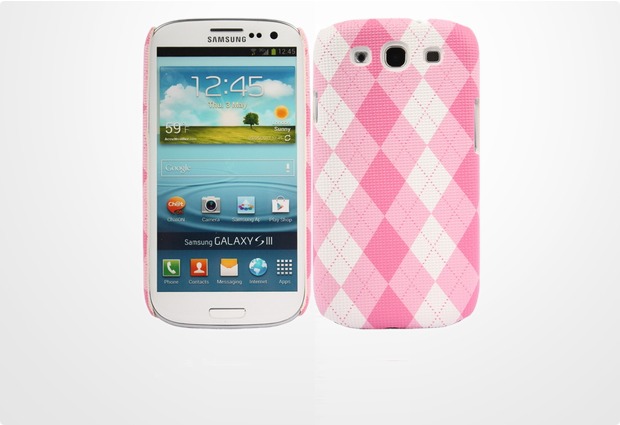 Twins Plaid fr Samsung Galaxy S3, pink-wei