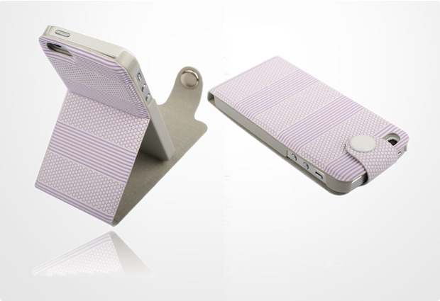 Twins Striped Flip-Flap fr iPhone 5/5S/SE, lila