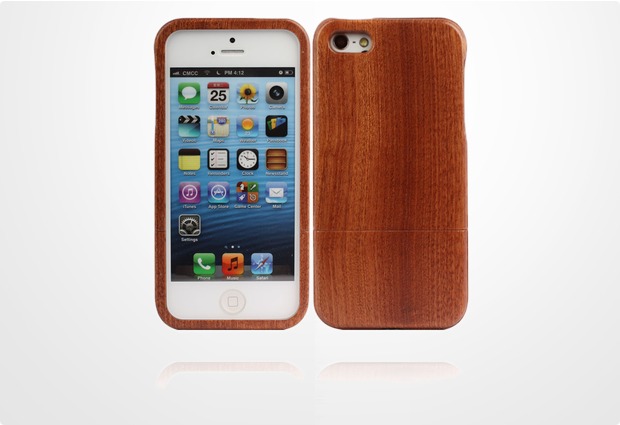 Twins Holzschutzschale / Holztasche Real Wood fr iPhone 5/5S/SE, dunkel
