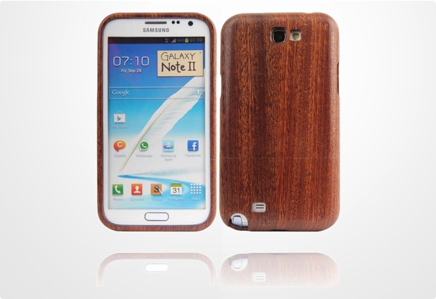 Twins Holzschutzschale Real Wood fr Samsung Galaxy Note 2, dunkelbraun