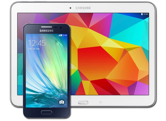 Samsung A300F Galaxy A3 (midnight-black) mit Galaxy Tab 4 10.1 16 GB (WiFi), weiß
