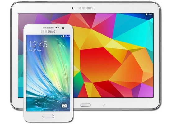 Samsung A300F Galaxy A3 (pearl-white) mit Galaxy Tab 4 10.1 16 GB (WiFi), weiß
