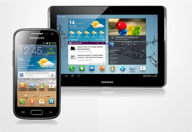 Samsung Galaxy Ace 2, onyx-black + Galaxy Tab2 10.1 16GB (UMTS), titanium-silber