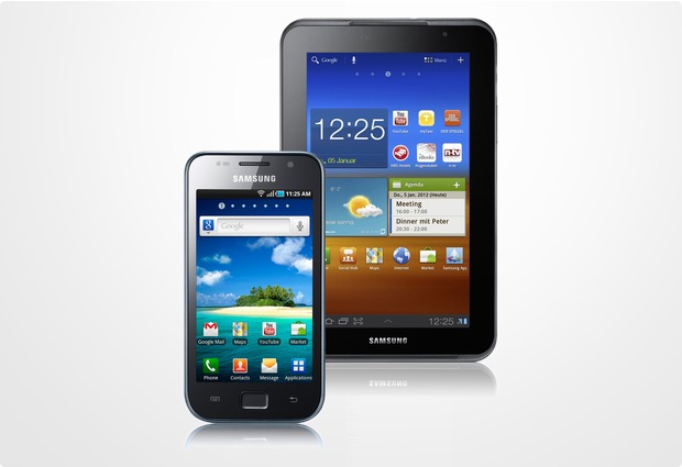 Samsung Galaxy S Plus, metallic black + Galaxy Tab 7.0 Plus N (UMTS), metallic gray