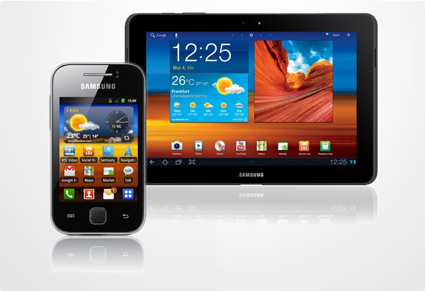 Samsung Galaxy Y, schwarz-metallic + Galaxy Tab 10.1N WiFi 16GB, schwarz