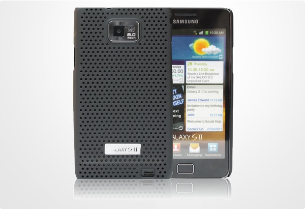 Made for Samsung Schutzschale metal look fr i9100 Galaxy S2, schwarz
