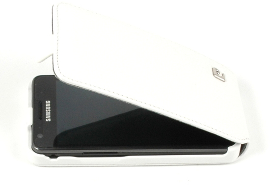Pierre Cardin Flip Case Nappa Leder fr Samsung i9100 Galaxy S2, wei