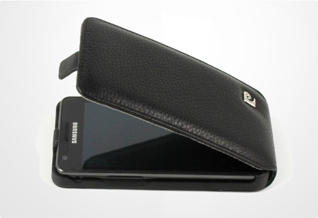 Pierre Cardin Flip Case Nappa Leder fr Samsung i9100 Galaxy S2, schwarz