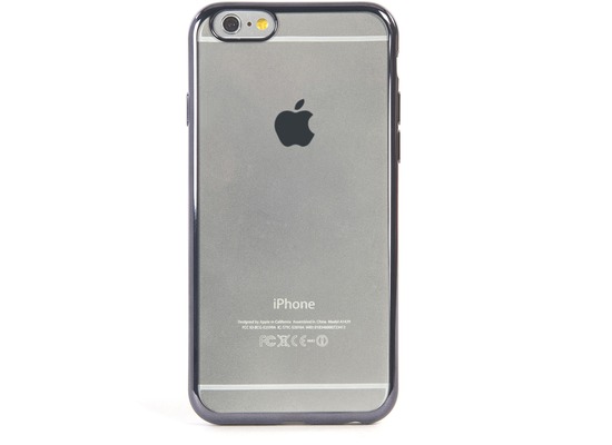 Tucano Elektro Flex, transparente Silikonhlle mit farbigem Rand fr iPhone 6/ 6S, schwarz