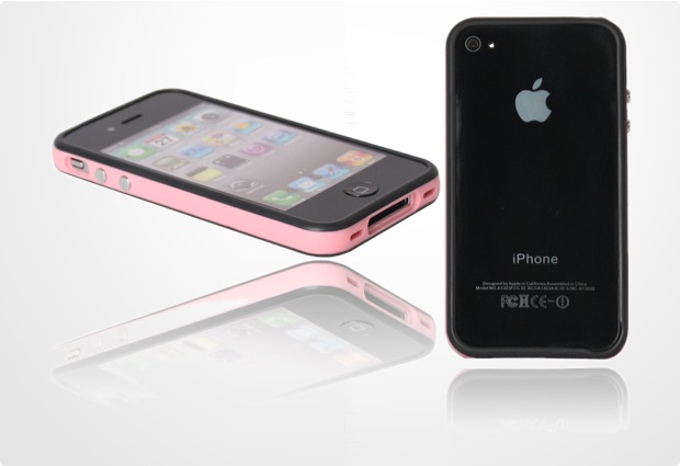 Twins 2Color Bumper fr iPhone 4 / 4S, schwarz-rosa