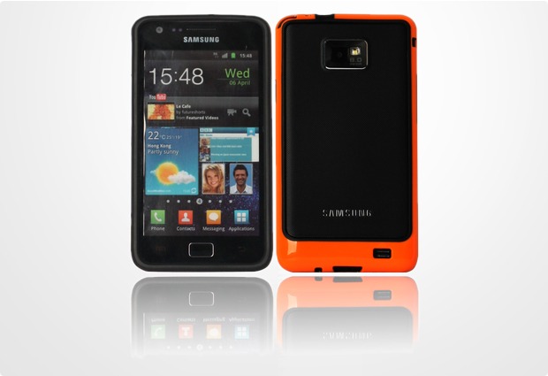 Twins 2Color Bumper fr Samsung i9100 Galaxy S2, schwarz-orange
