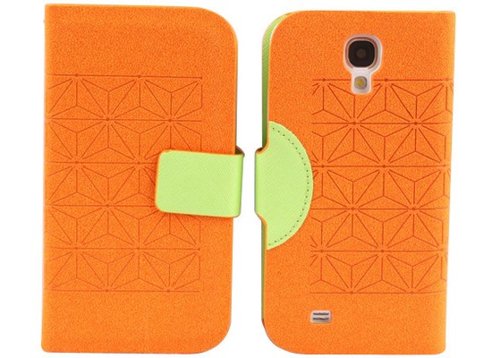 Twins Elegant BookFlip fr Samsung Galaxy S4, orange-grn