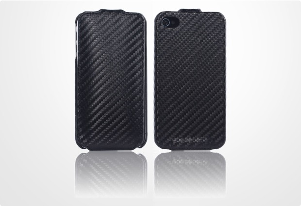 Twins Flip Carbon fr iPhone 4/4S, schwarz