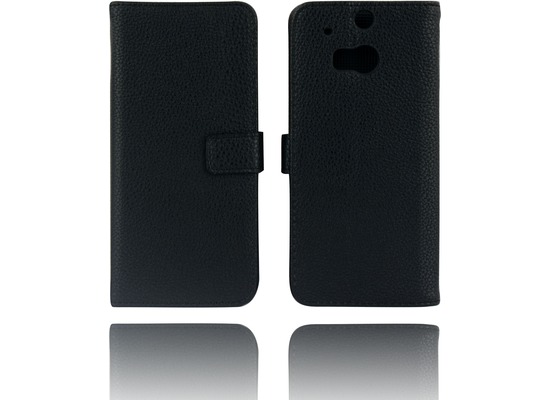 Twins Kunstleder Flip Case fr HTC M8, schwarz