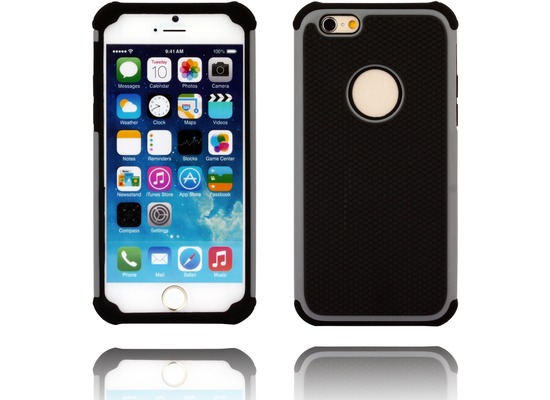 Twins Rugged Case fr iPhone 6, zweiteilig, schwarz/grau
