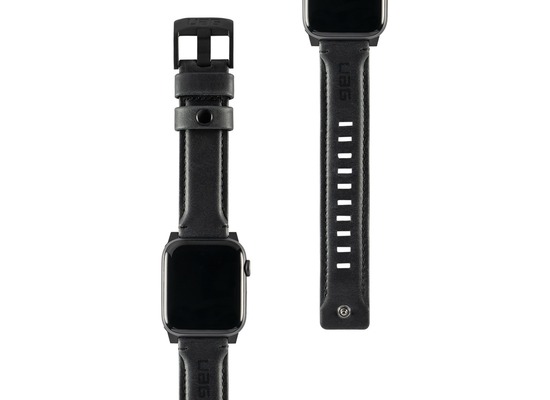 Urban Armor Gear UAG Leather Strap, Apple Watch 42/44mm, schwarz, 19148B114040