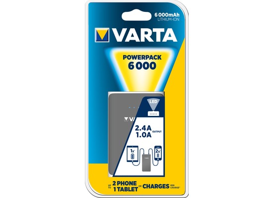 VARTA Akku Powerpack Li-Ion - USB - 5V/6000mAh fr Smartphones - iPhone - Tablet