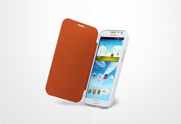 Zenus Walnutt Color Flip Case fr Samsung Galaxy Note 2, orange